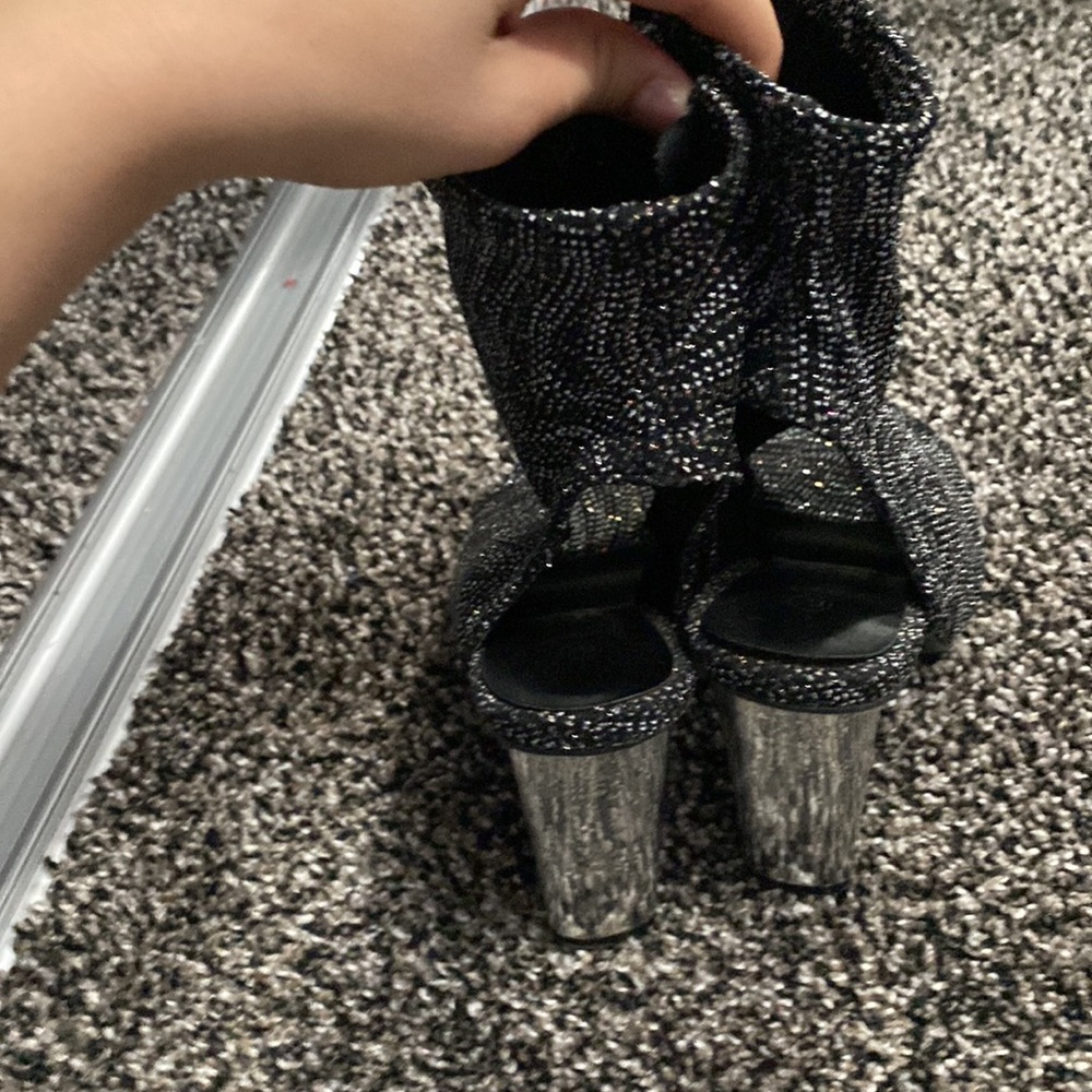 rainbow zebra open toe/heel ankle boots - Picture 2 of 3